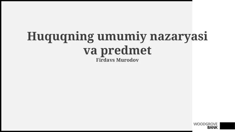 Huquqning umumiy nazaryasi va predmet 1