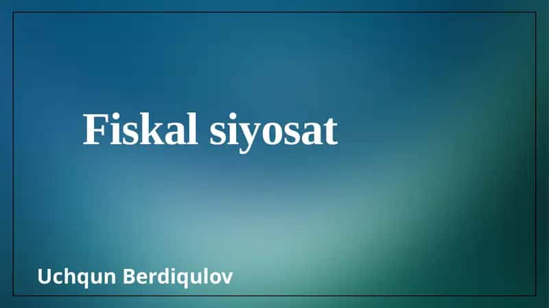 Fiskalsiyosat 1