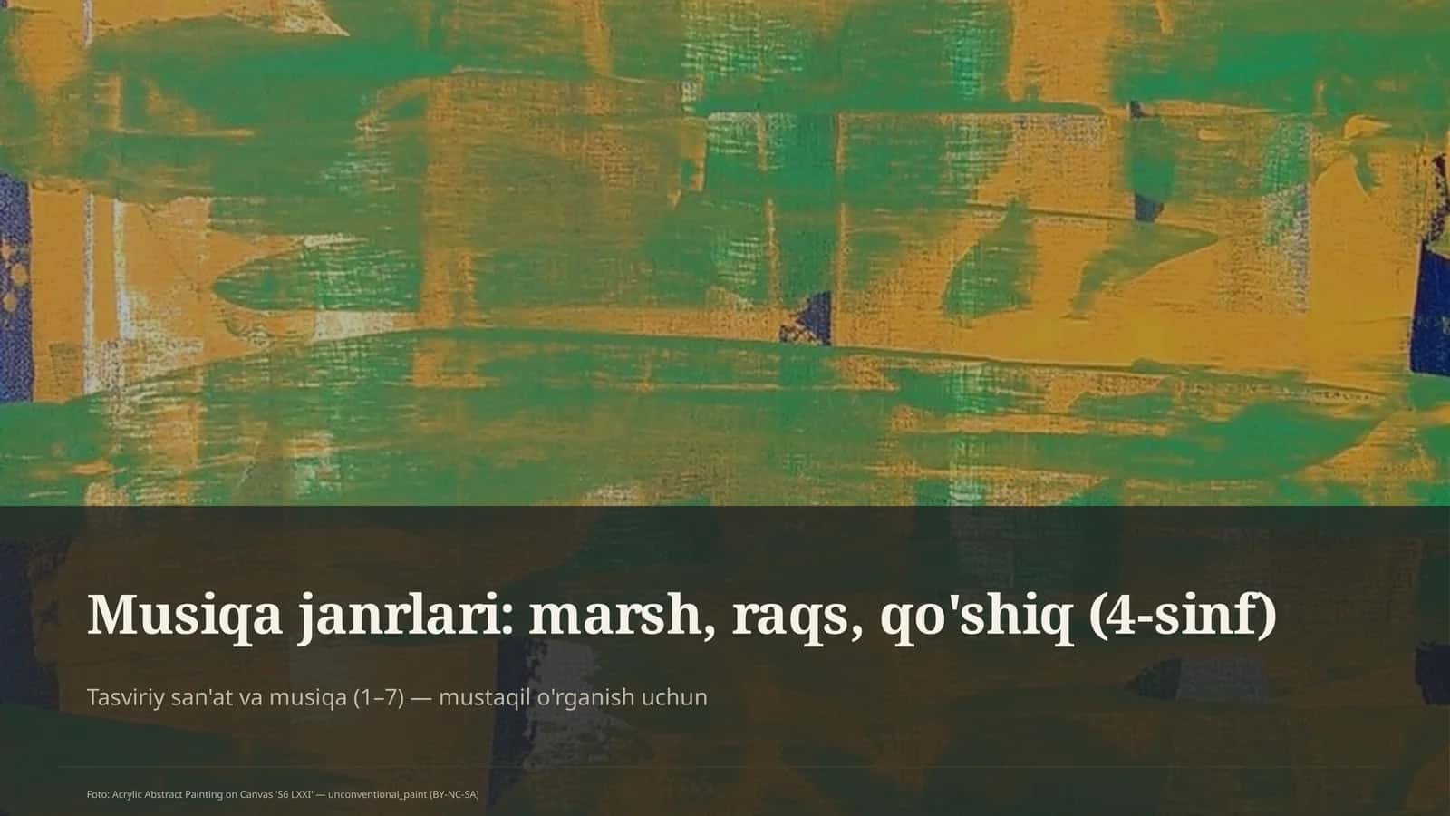 Musiqa janrlari: marsh, raqs, qo'shiq (4-sinf) 1