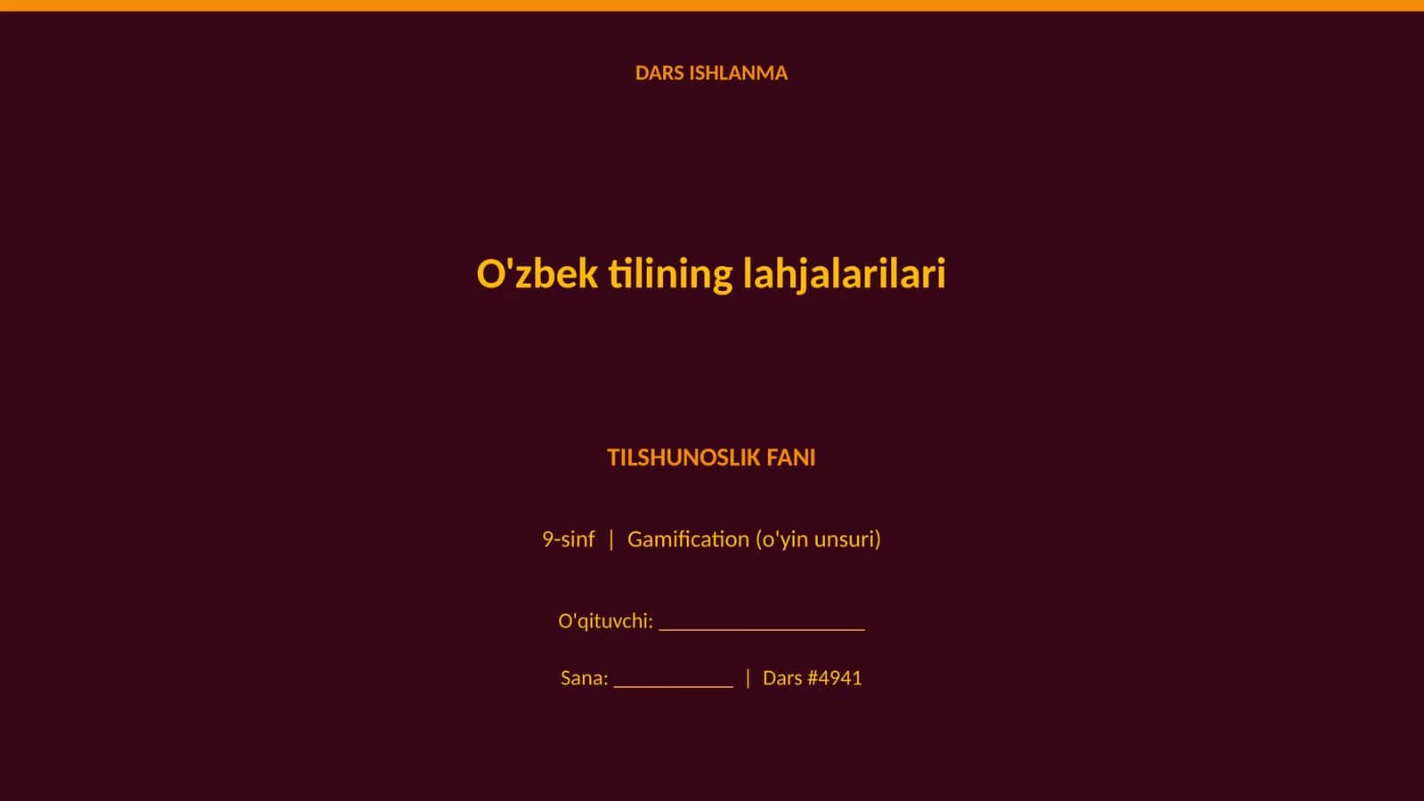O'zbek tilining lahjalarilari 1