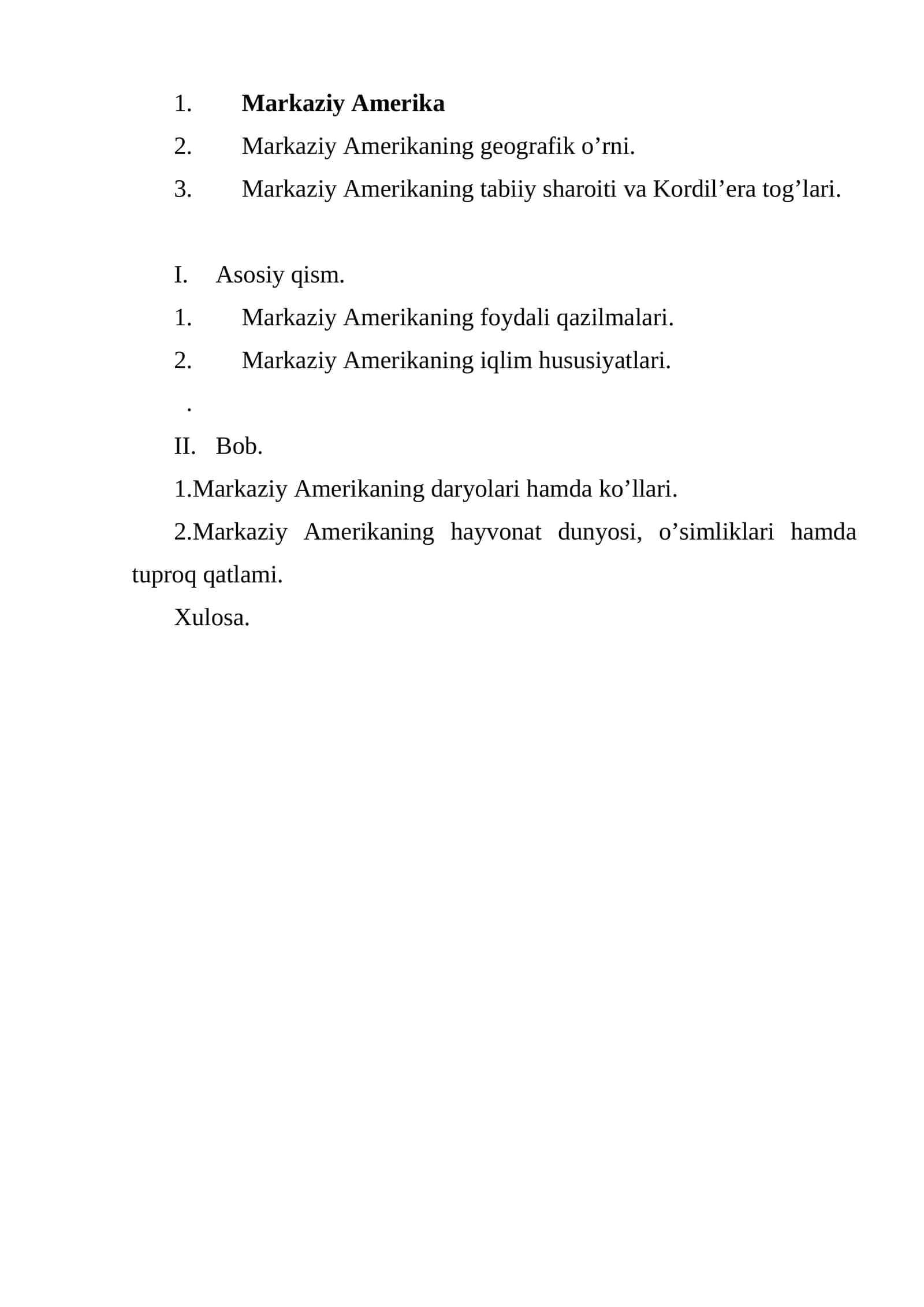 Markaziy Amerika 1