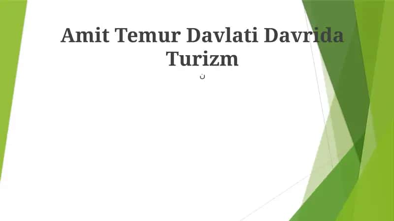 Amit Temur Davlati Davrida Turizm 1