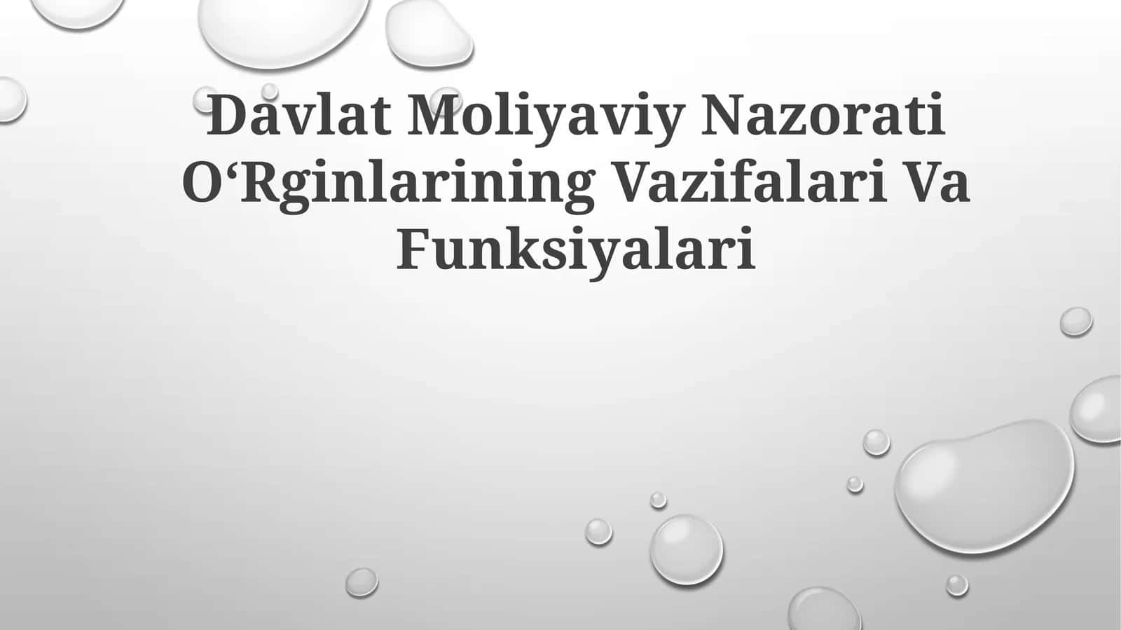 Davlat Moliyaviy Nazorati OʻRginlarining VazifalariVaFunksiyalari 1