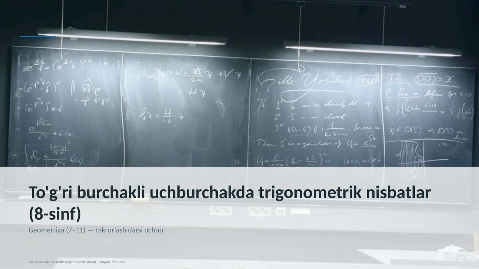 To'g'ri burchakli uchburchakda trigonometrik nisbatlar (8-sinf) 1