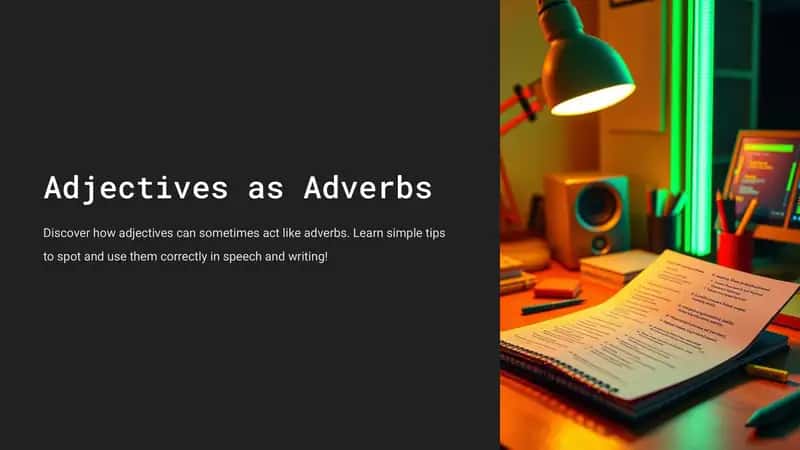 Adjectives as Adverbs 1