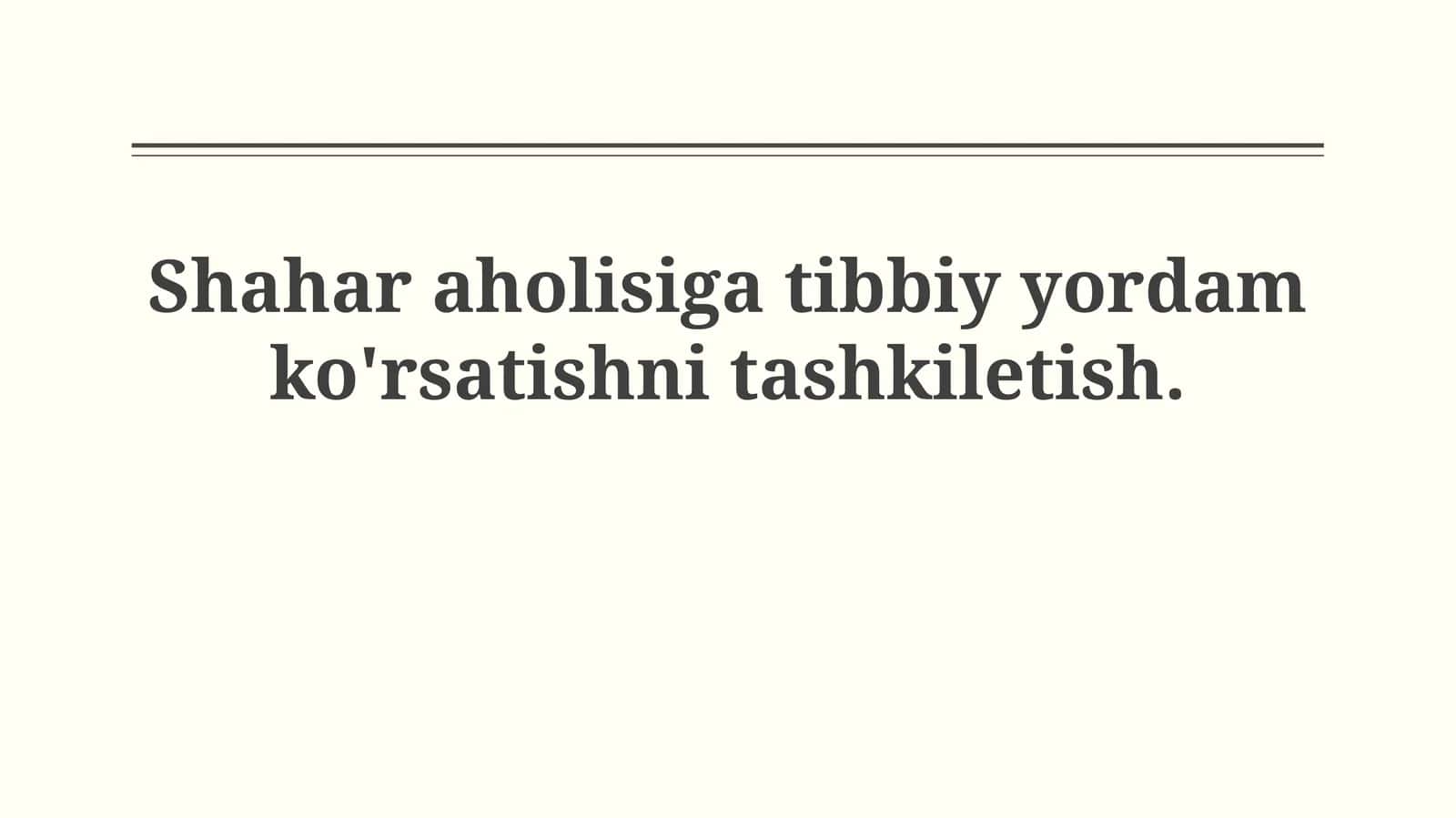 Tibbiy yordam ko'rsatish 1