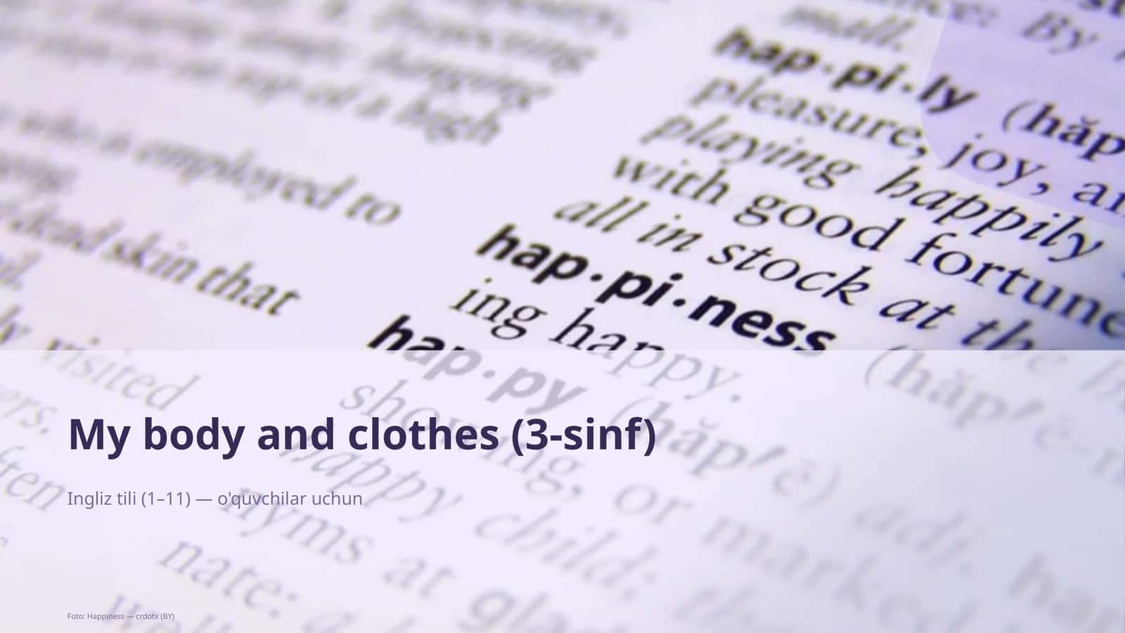 My body and clothes (3-sinf) 1