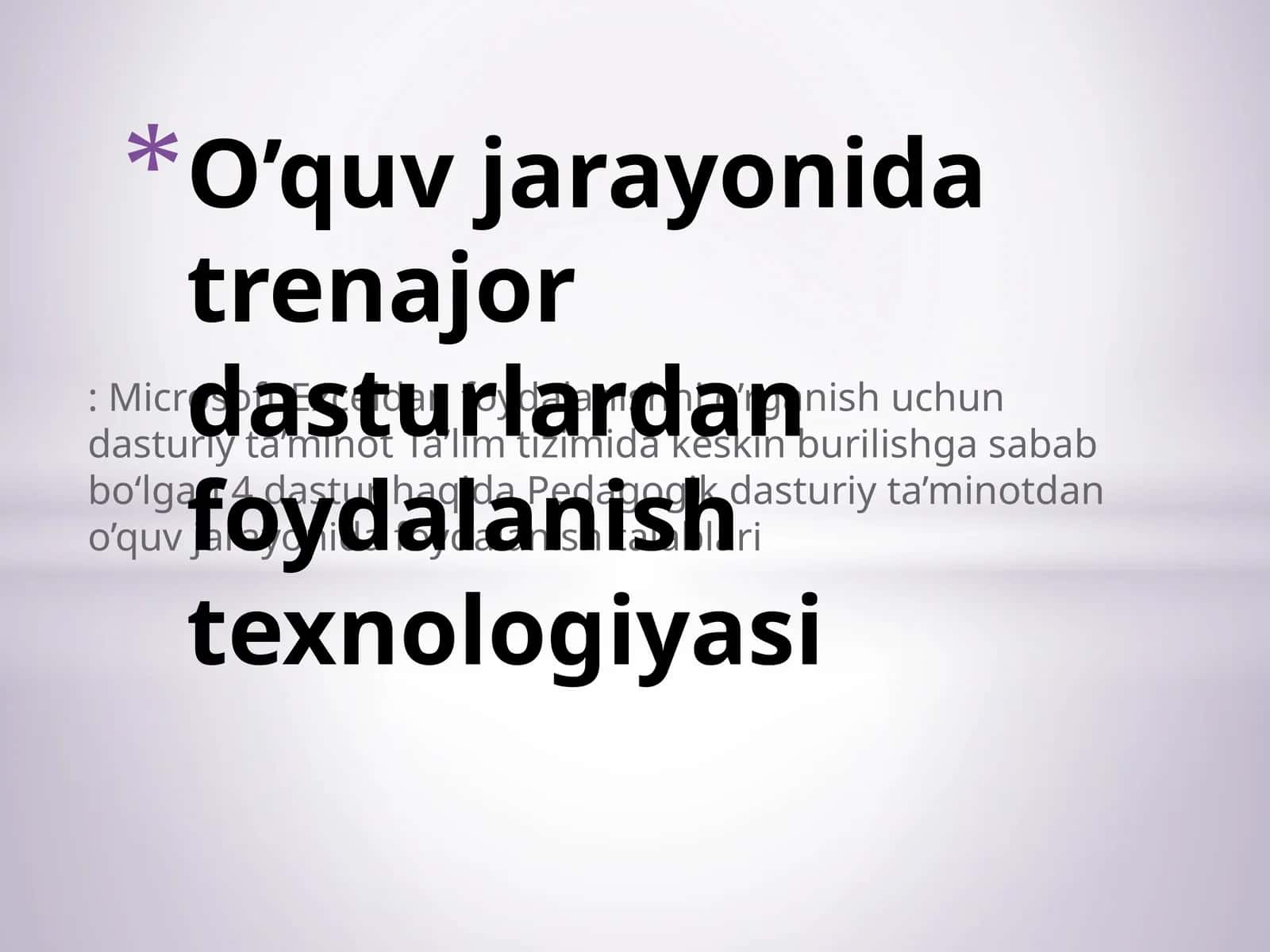 Microsoft Exceldan foydalanishni o’rganish 1