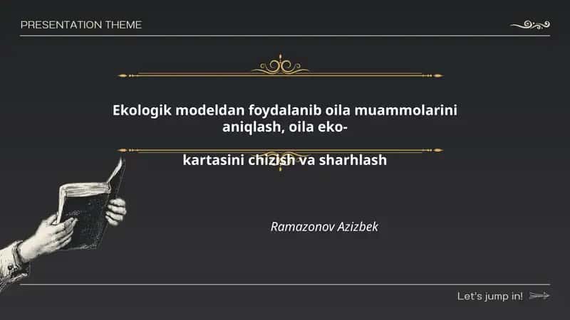 Ekologik modeldan foydalanib oila muammolarini aniqlash, oila eko-kartasini chizish va sharhlash 1