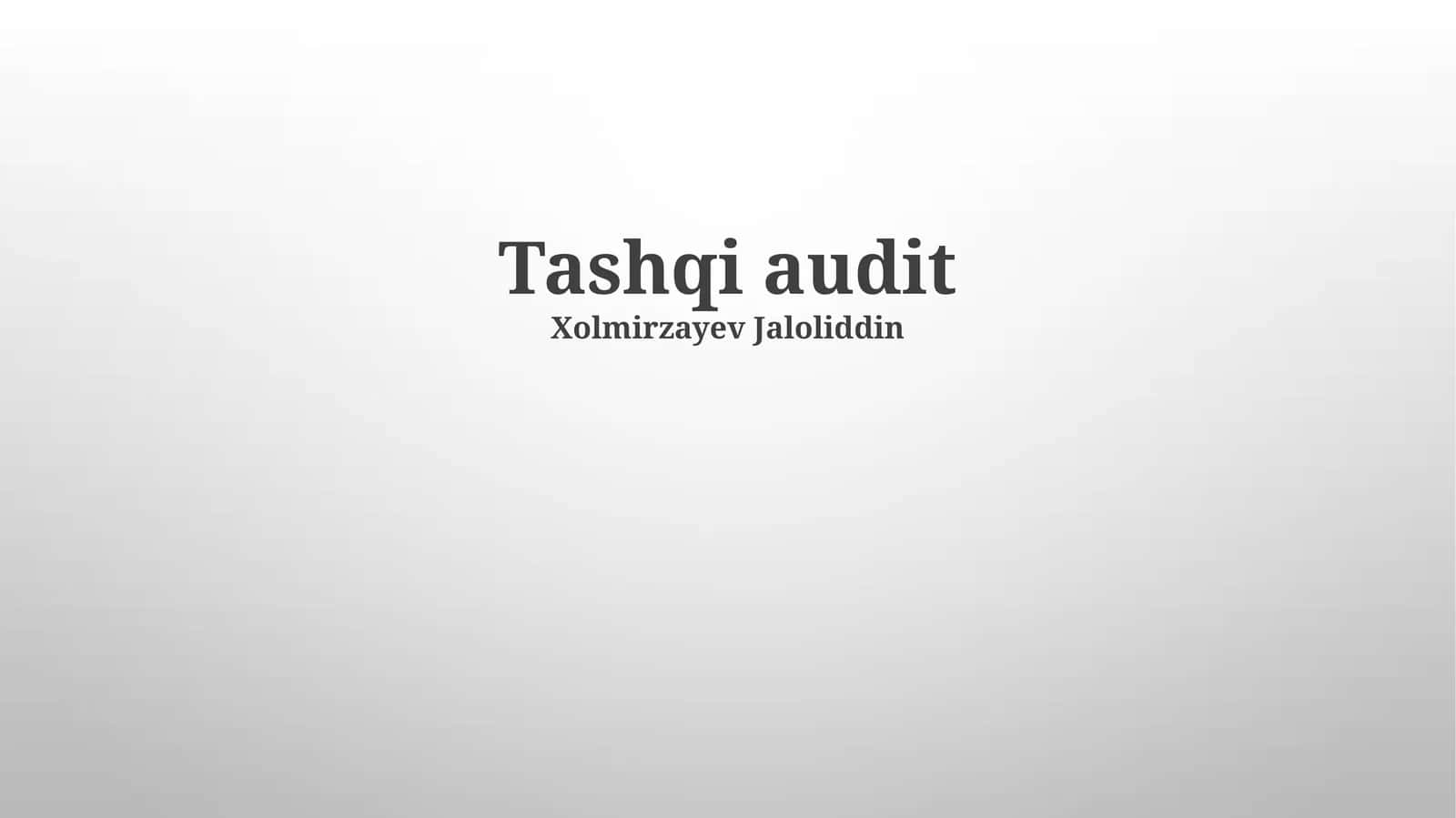 Tashqi audit 1