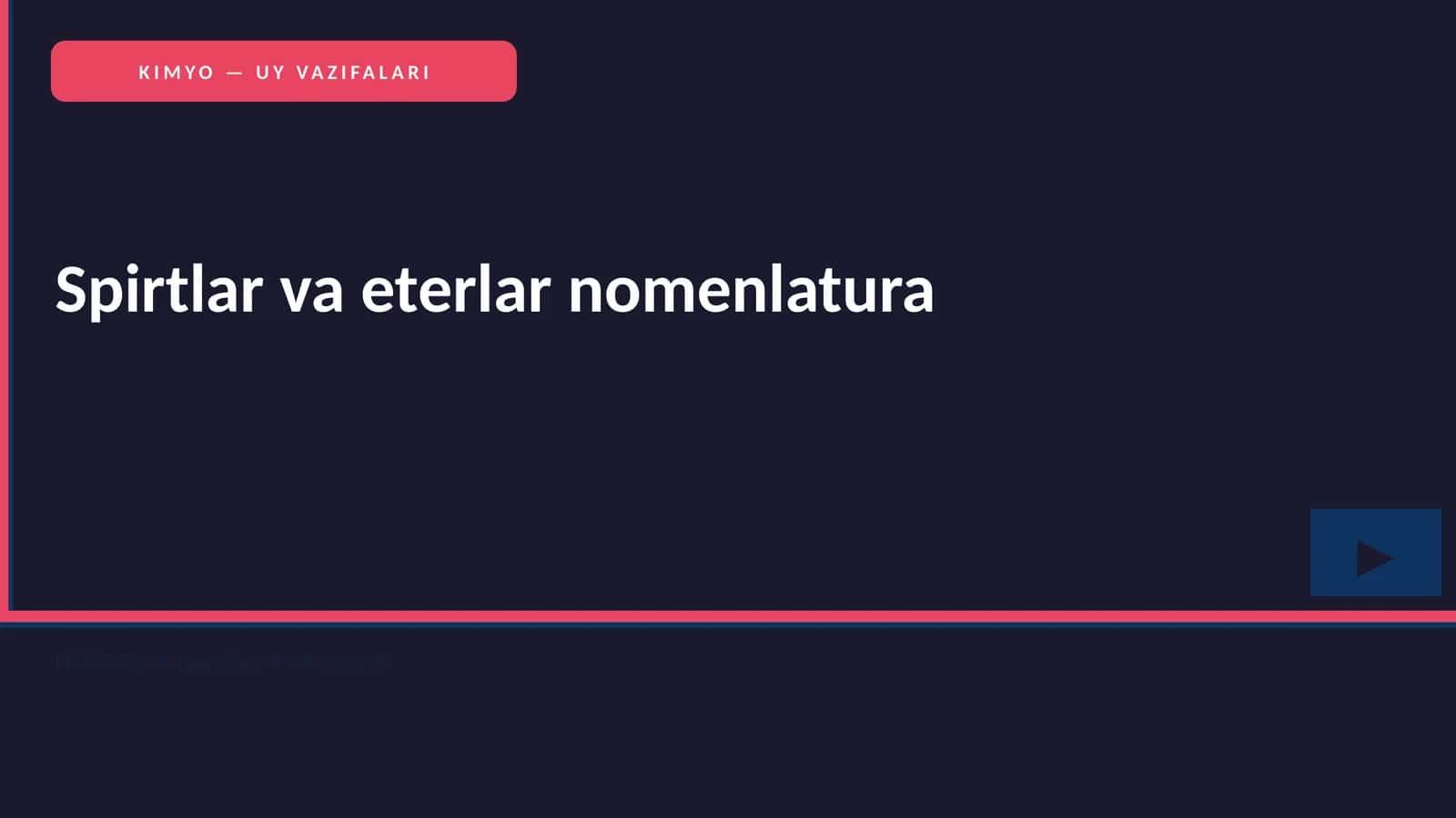 Spirtlar va eterlar nomenlatura 1