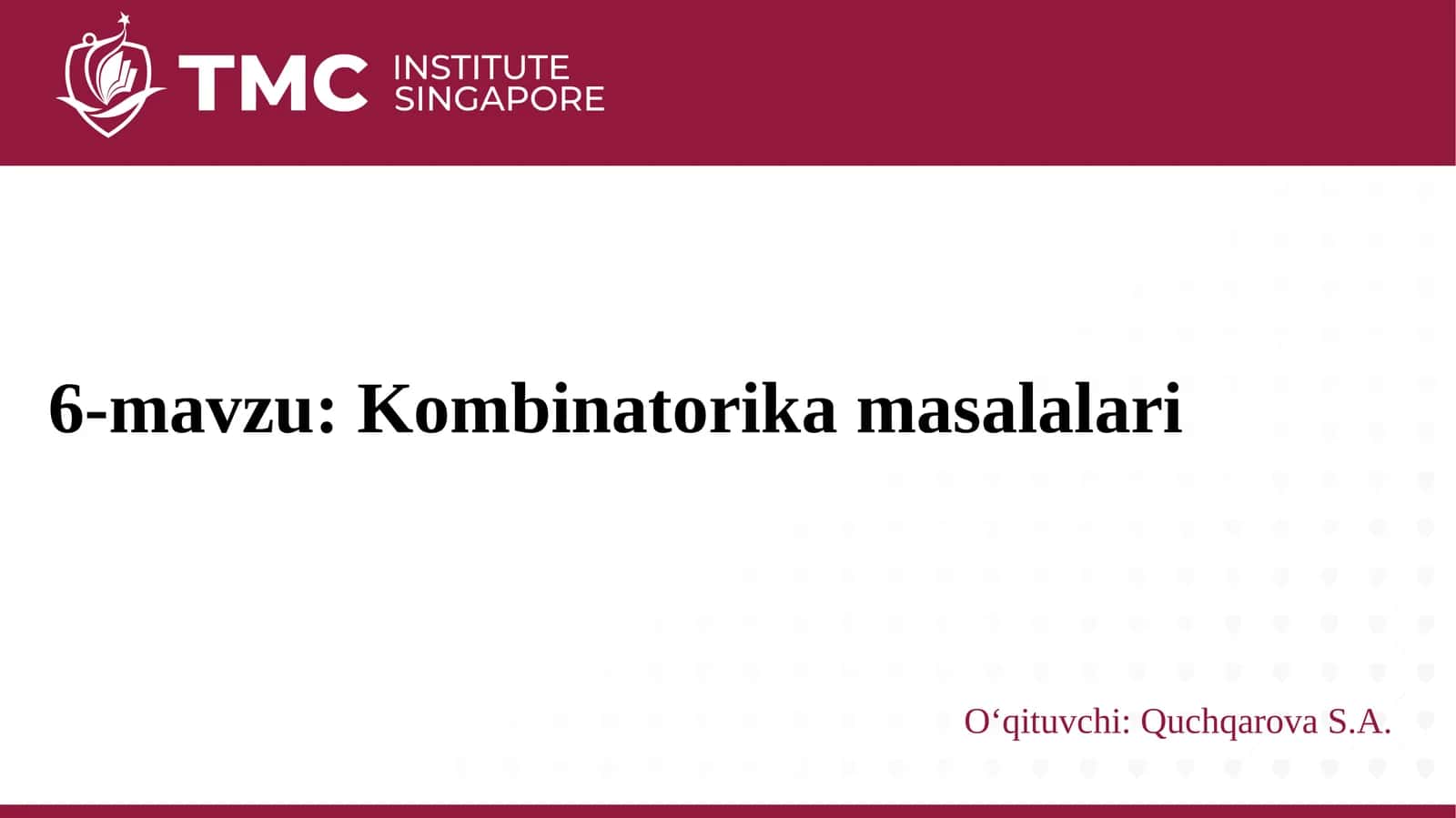 Kombinatorika masalalari 1
