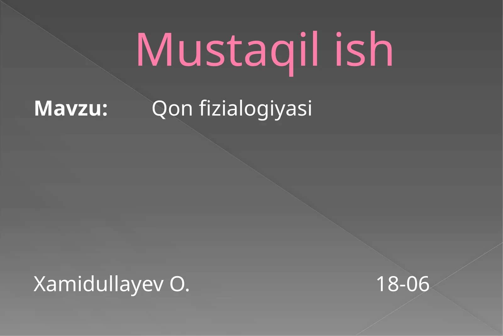 Qon fizialogiyasi 1