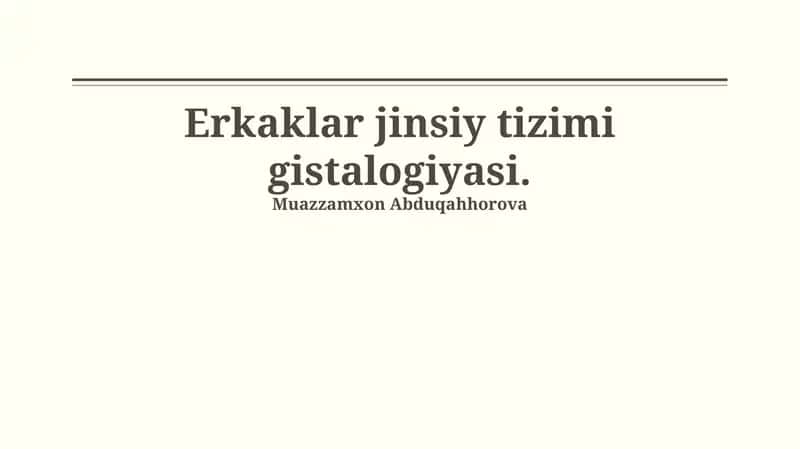 Erkaklar jinsiy tizimi gistalogiyasi