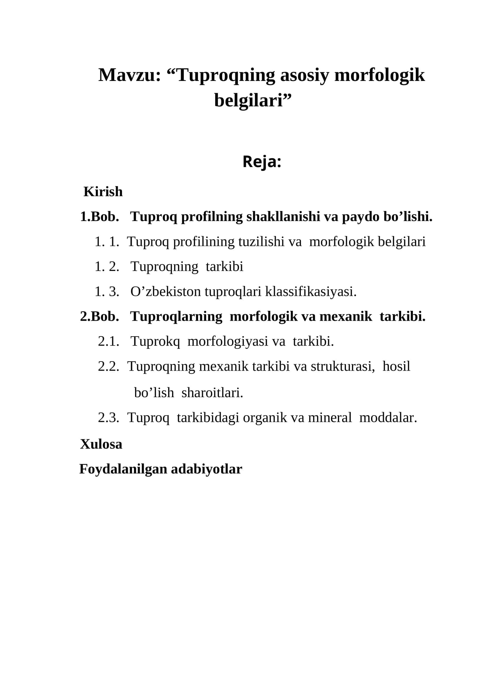 “Tuproqning asosiy morfologik belgilari” 1