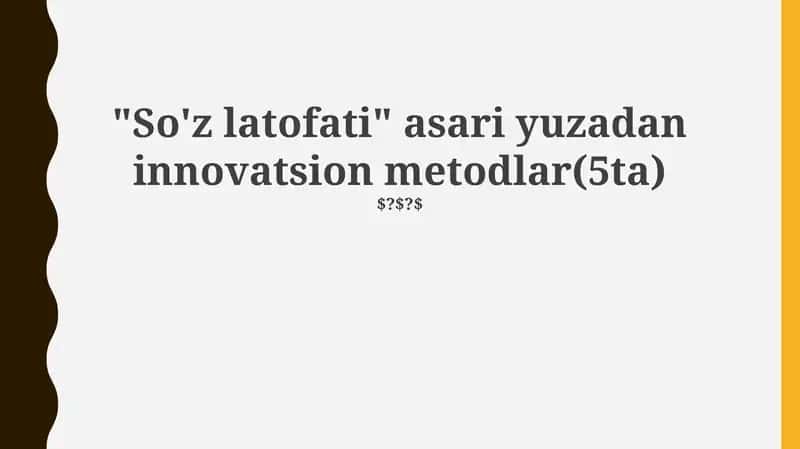 "So'z latofati" 1