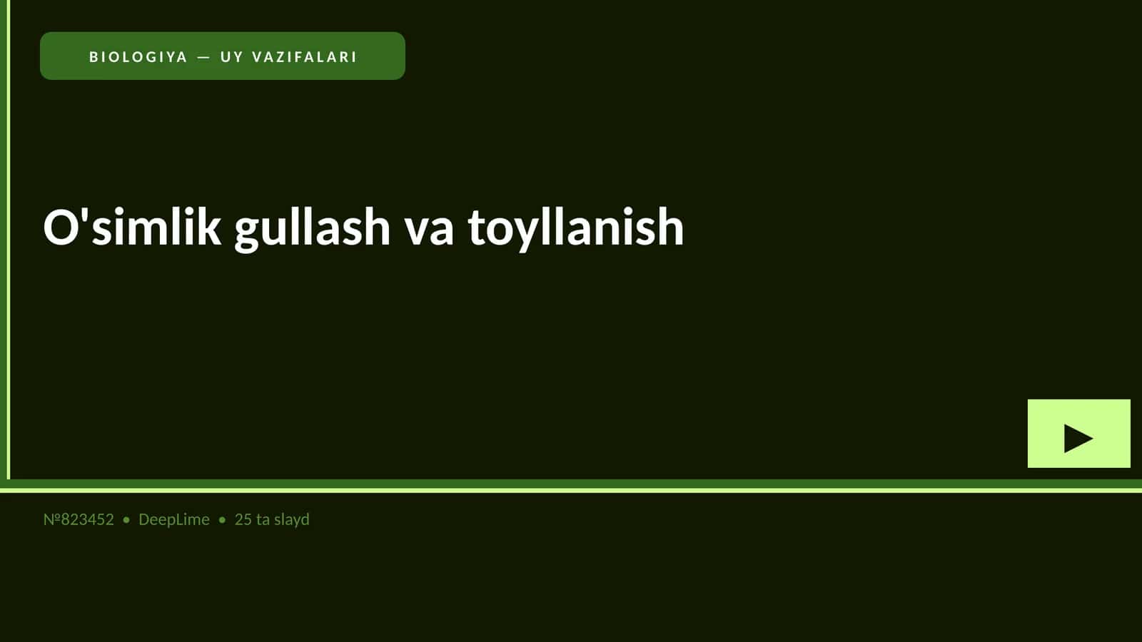Biologiya — Uy Vazifalari 1
