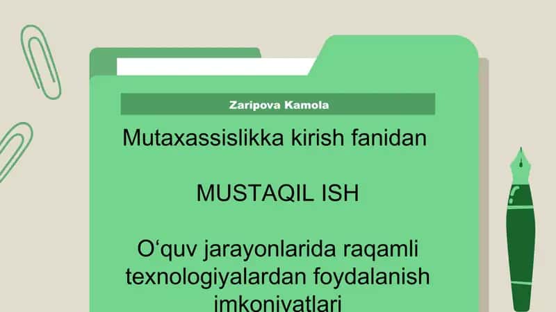 Raqamli texnologiyalar asoslari 1