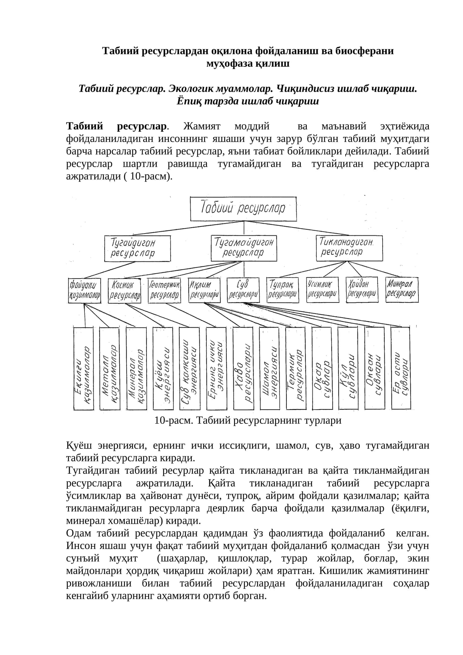Табиий ресурслар 1