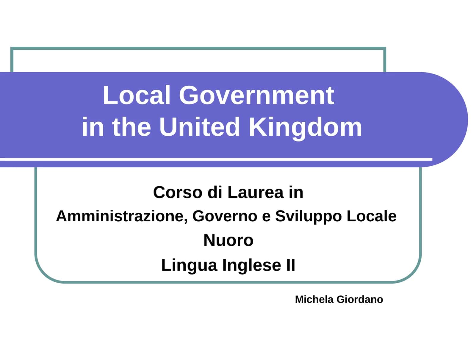 Local Government in the United Kingdom 1
