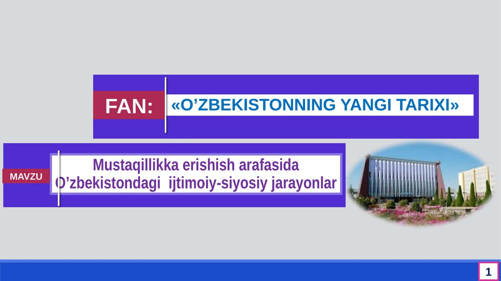 Mustaqillikka erishish arafasida O’zbekistondagi  ijtimoiy-siyosiy jarayonlar 1