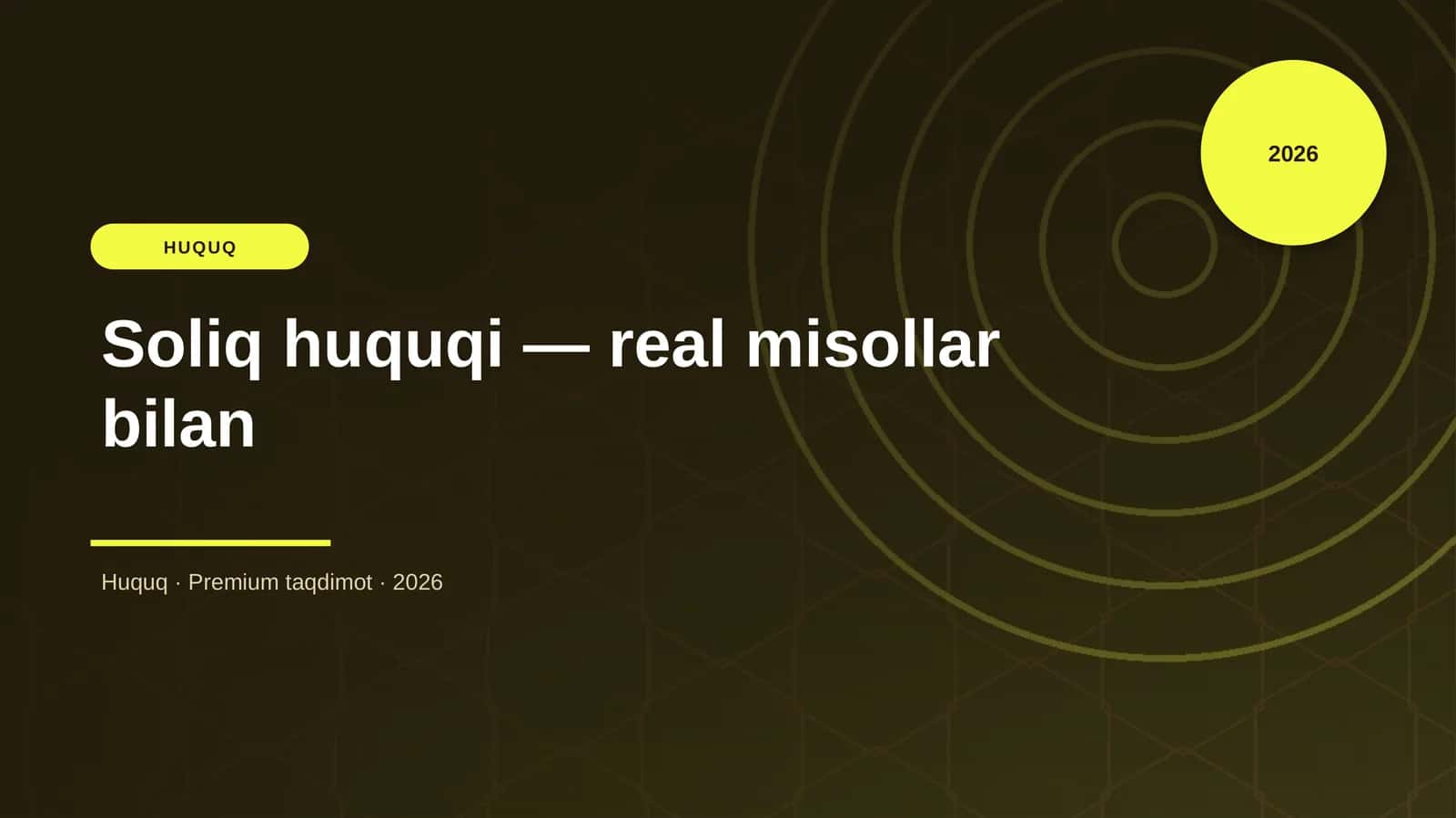 Soliq huquqi — real misollar bilan 1