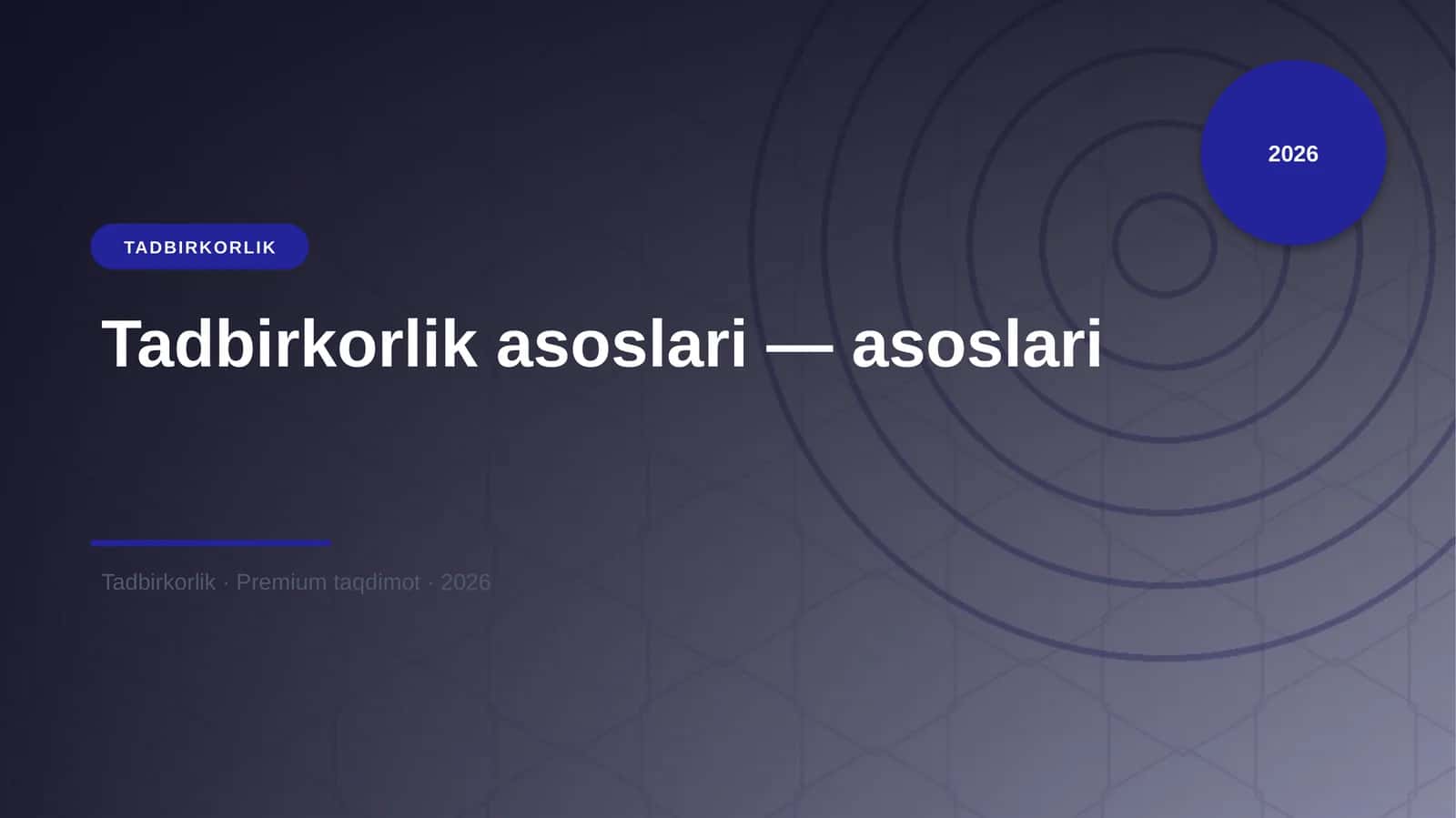 Tadbirkorlik asoslari 1