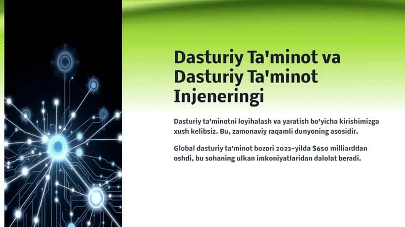 Dasturiy Ta'minot va Dasturiy Ta'minot Injeneringi 1