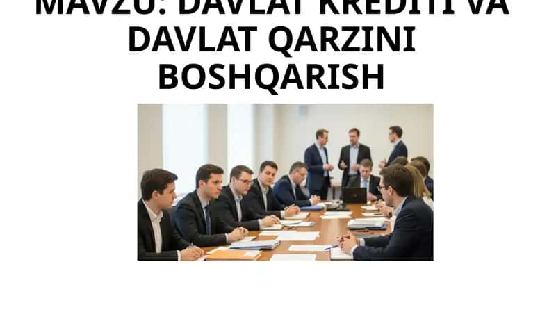 DAVLAT KREDITI VA DAVLAT QARZINI BOSHQARISH 1