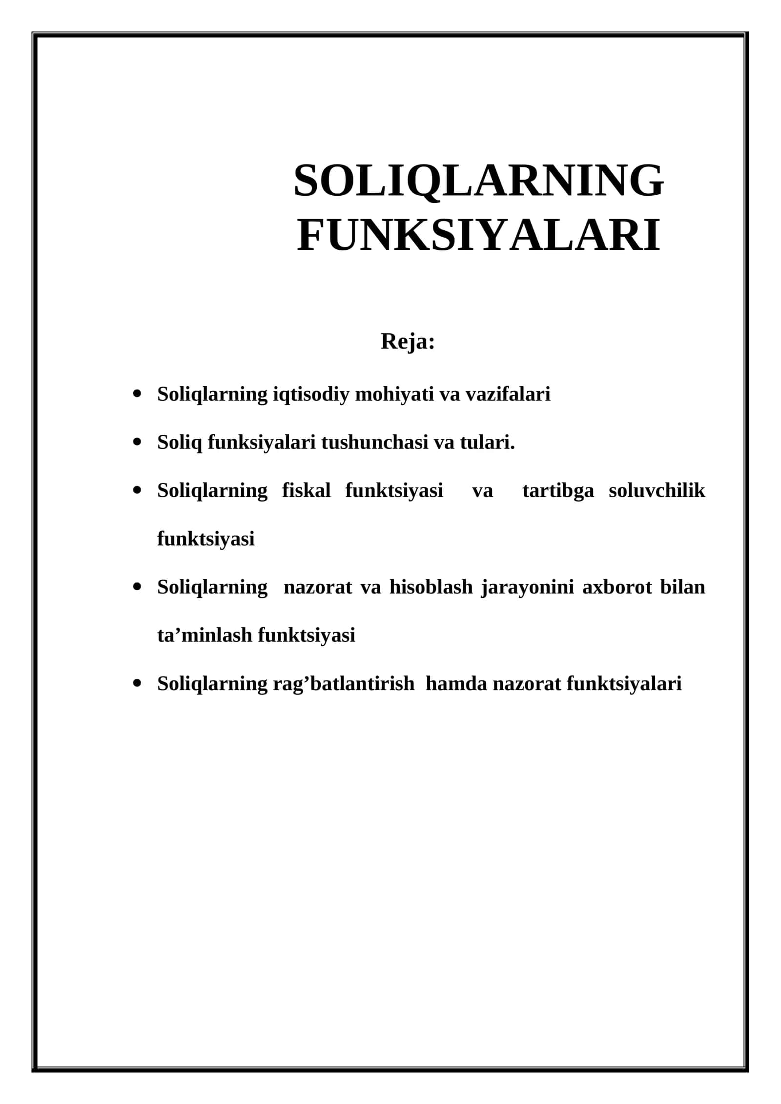 SOLIQLARNING FUNKSIYALARI 1