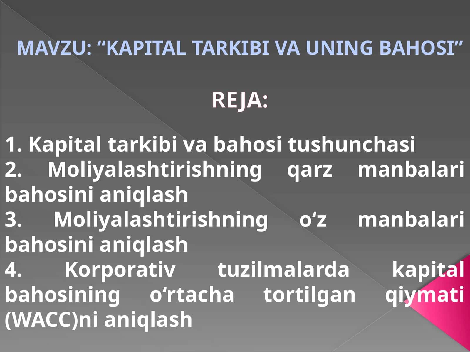 KAPITALTARKIBI VA UNING BAHOSI 1