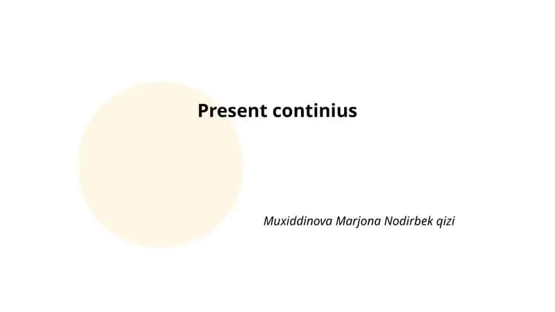 Present continius 1