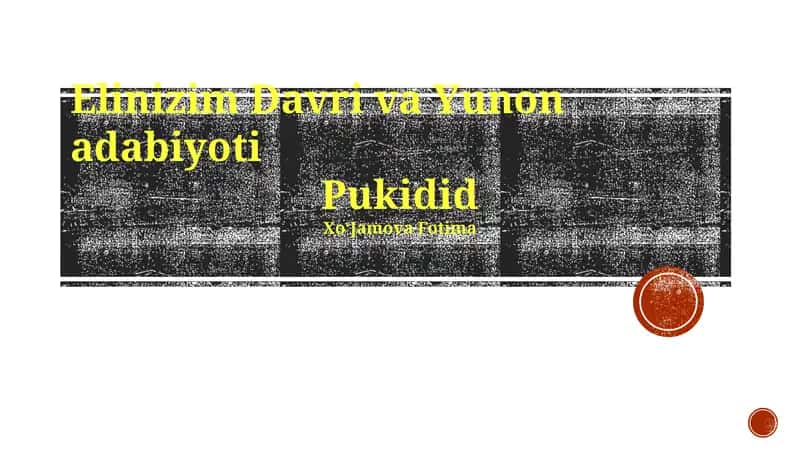Elinizim Davri va Yunon adabiyoti 1