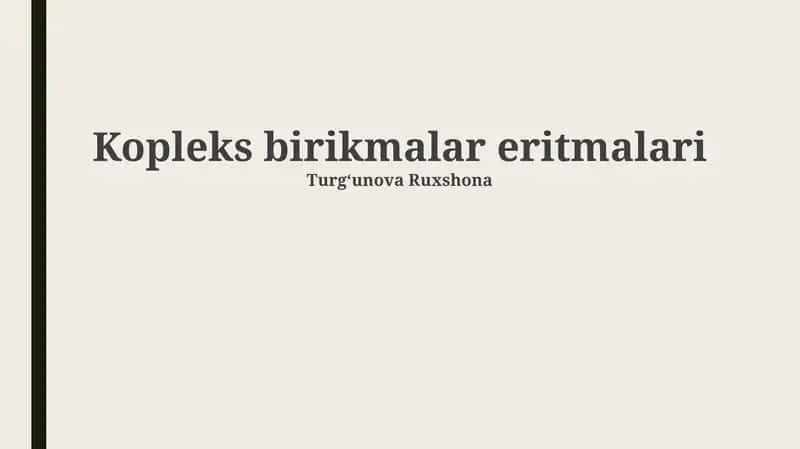 Kompleks birikmalar 1