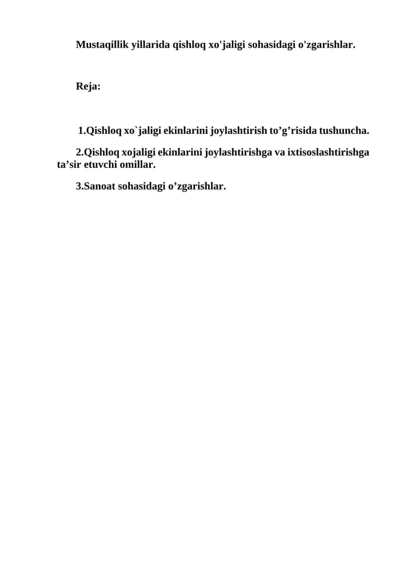 Qishloq xo'jaligi rivojlanish tarixi 1