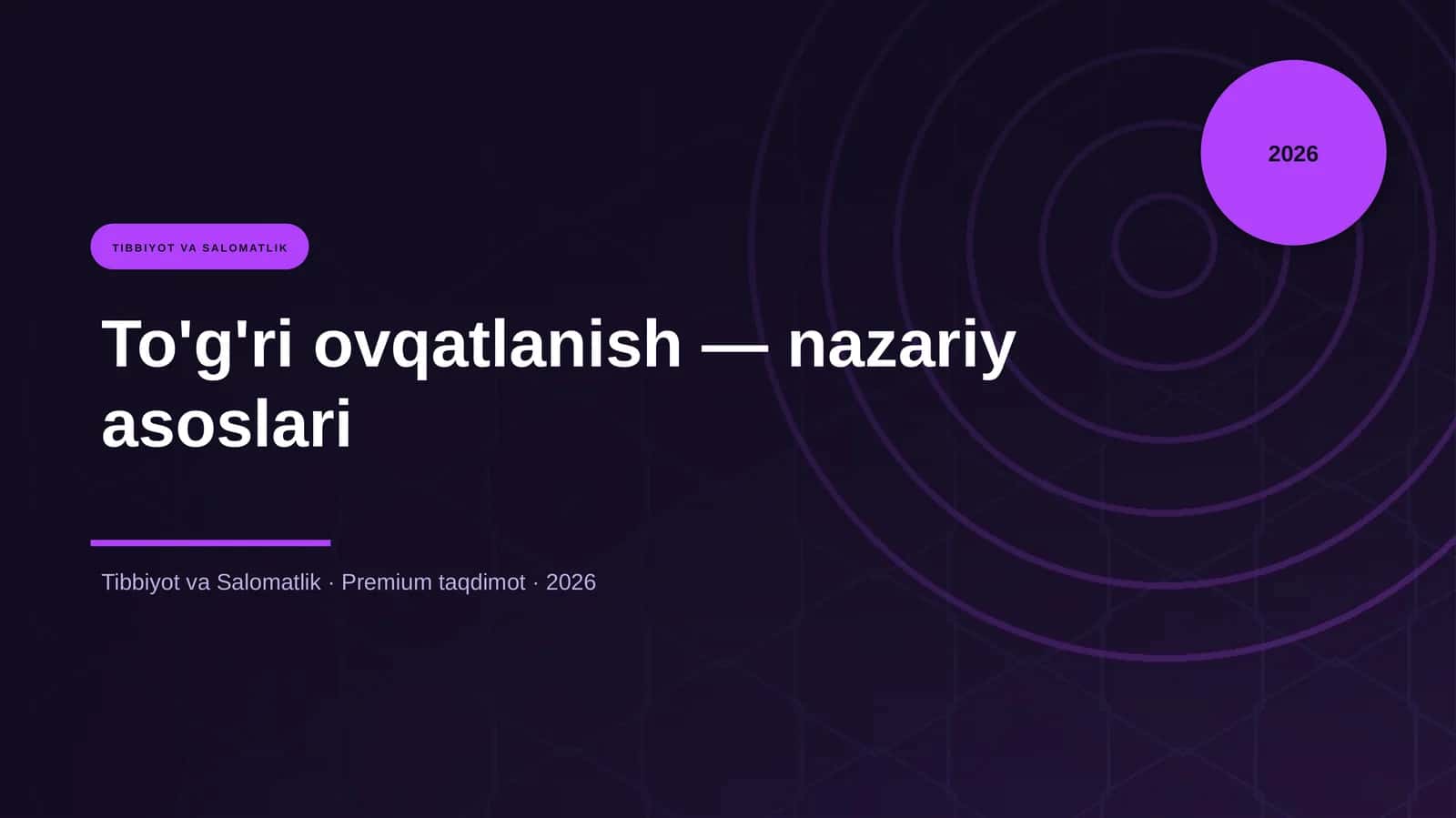 To'g'ri ovqatlanish — nazariy asoslari 1