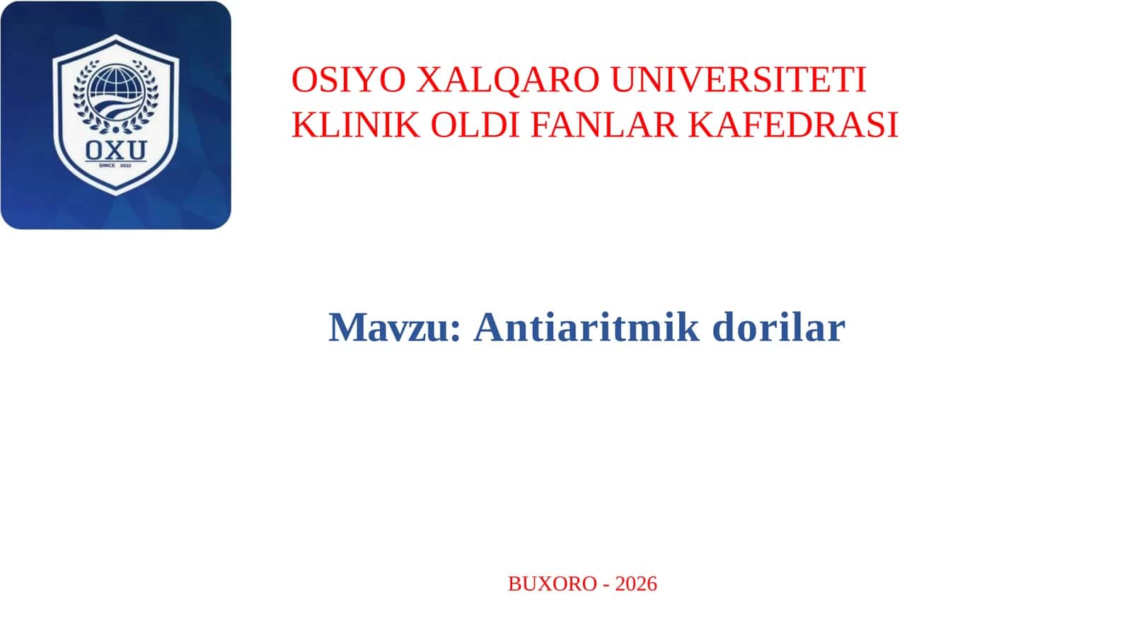 Antiaritmik dorilar 1