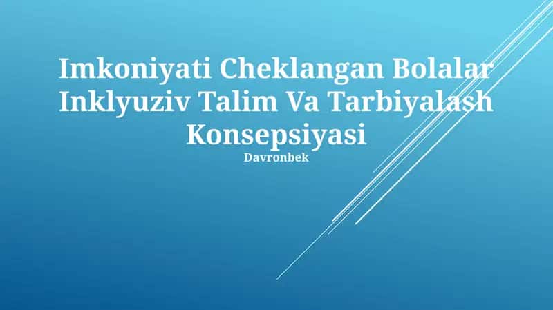 Inklyuziv Talim Va Tarbiyalash Konsepsiyasi 1
