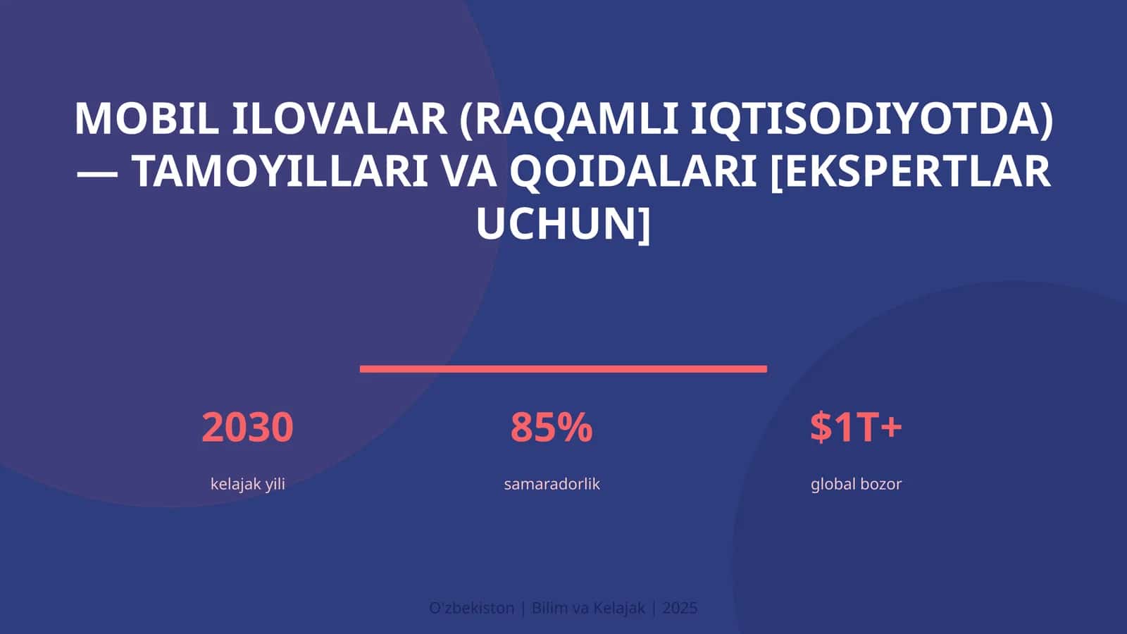 MOBIL ILOVALAR (RAQAMLI IQTISODIYOTDA) — TAMOYILLARI VA QOIDALARI [EKSPERTLAR UCHUN] 1