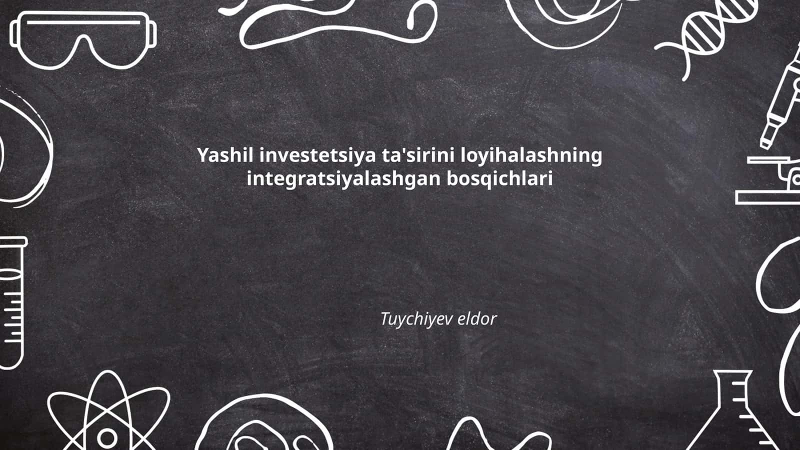 Yashil investitsiyalarni rejalashtirish 1