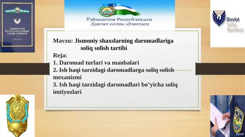 Jismoniy shaxslarning daromadlariga soliq solish tartibi 1