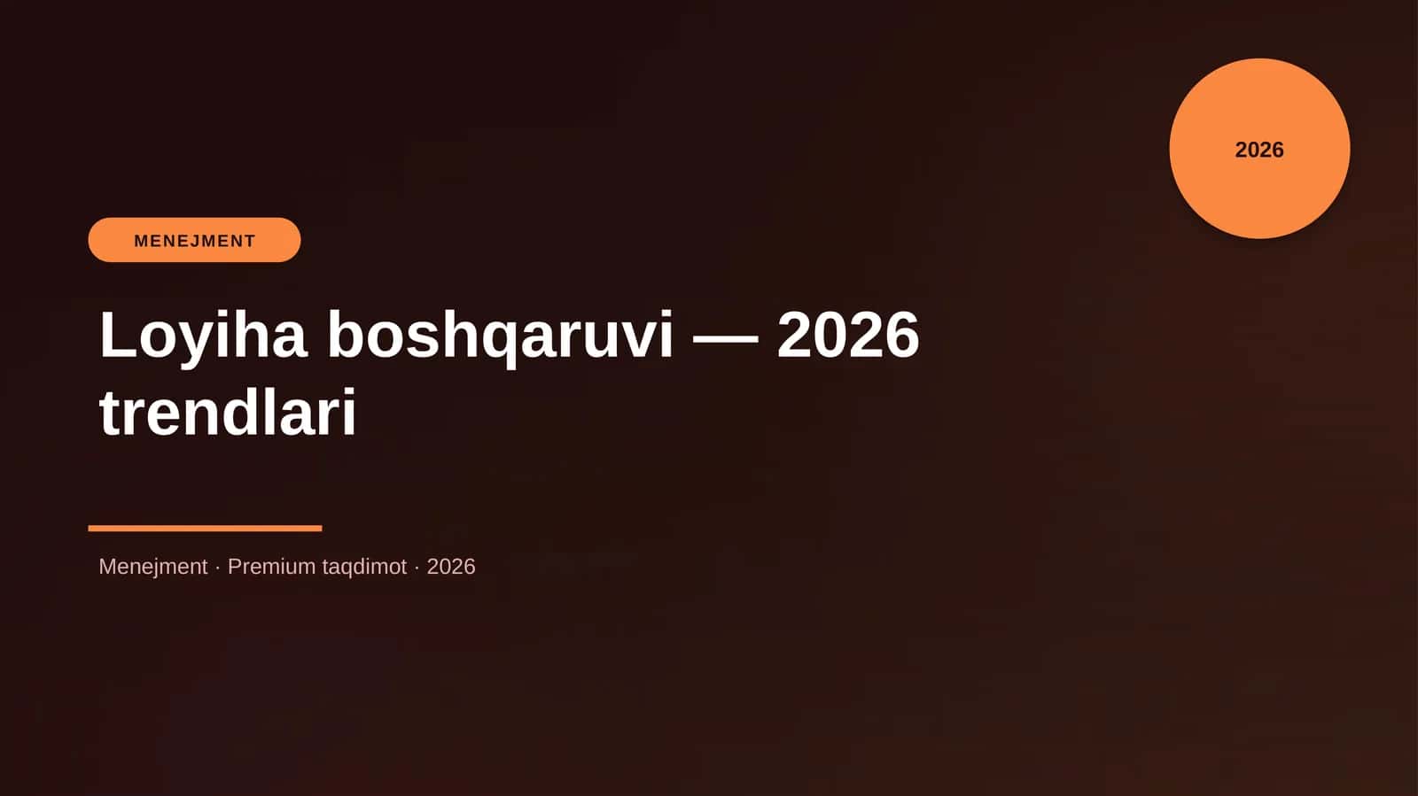 Loyiha boshqaruvi — 2026 trendlari 1