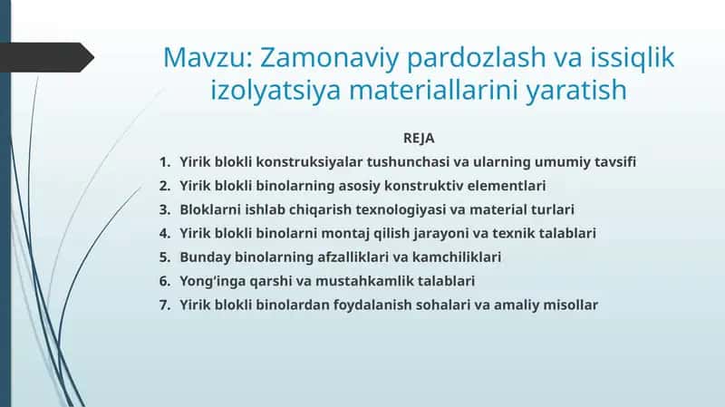 Zamonaviy pardozlash va issiqlik izolyatsiya materiallarini yaratish 1