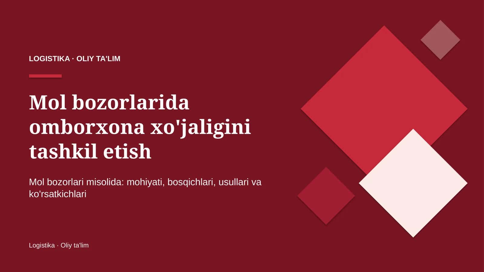 mol bozorlarida omborxona xo'jaligini tashkil etish 3980 1