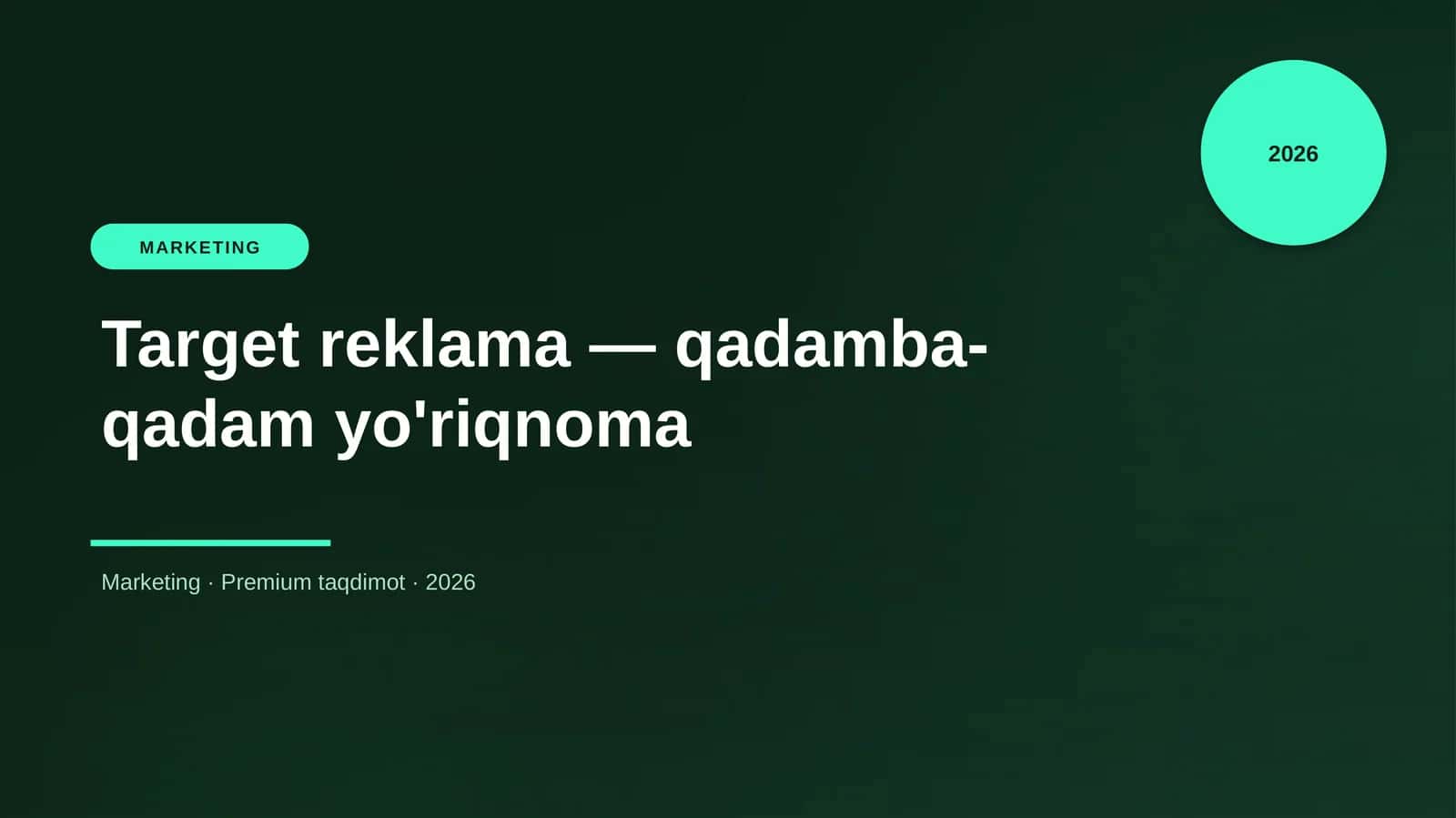 Target reklama — qadamba-qadam yo'riqnoma 1