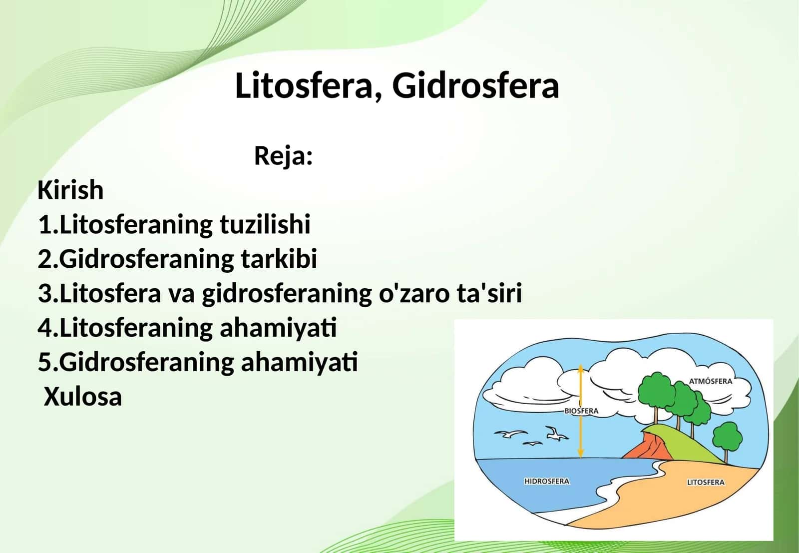 Litosfera, Gidrosfera 1