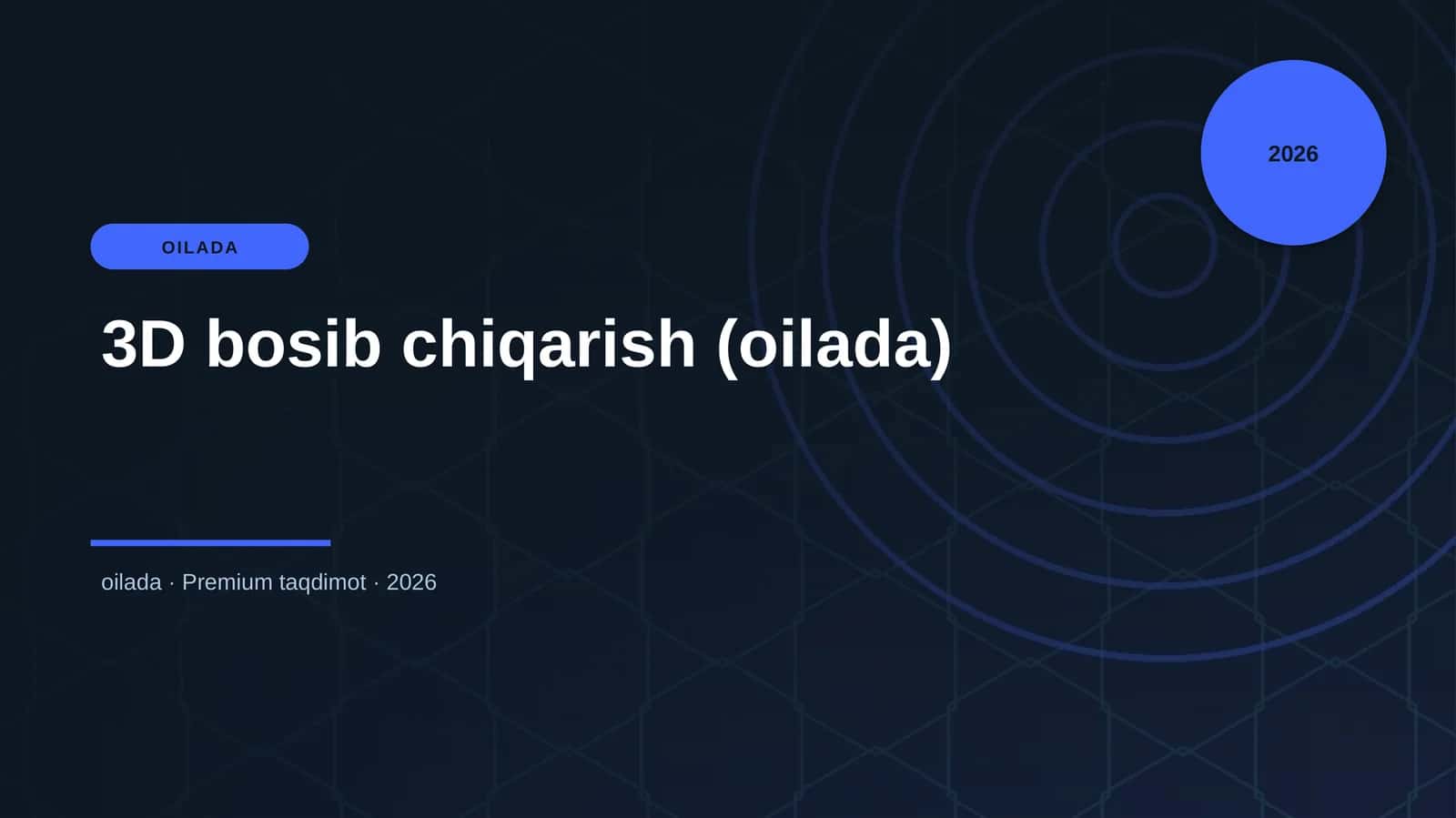 3D bosib chiqarish (oilada) 1