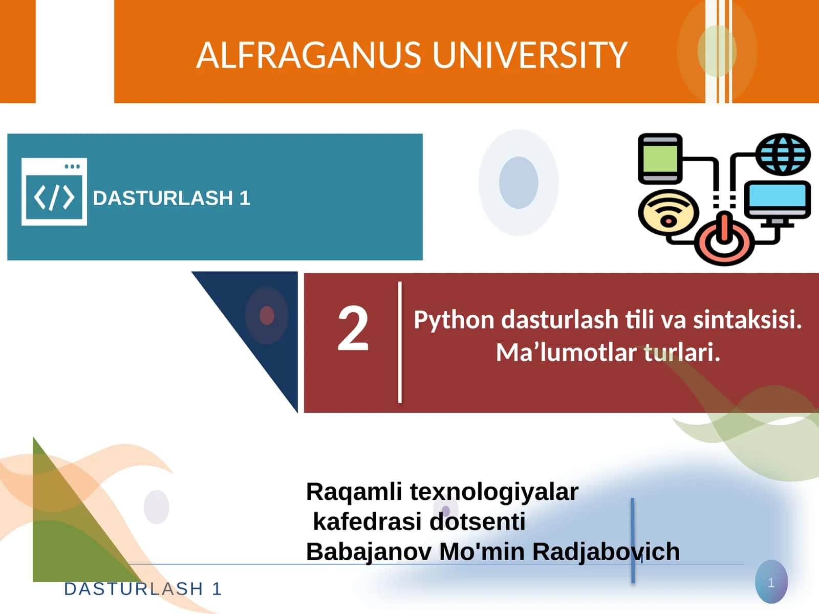 DASTURLASH 1 1