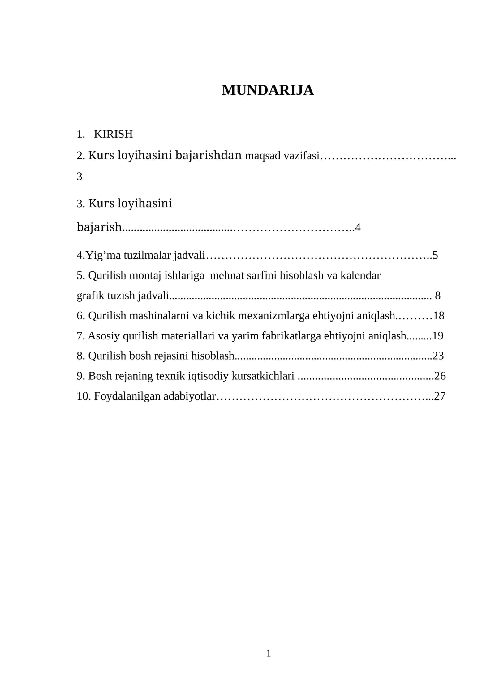 Mahsulot sifat ko'rsatkichlari turlari 1