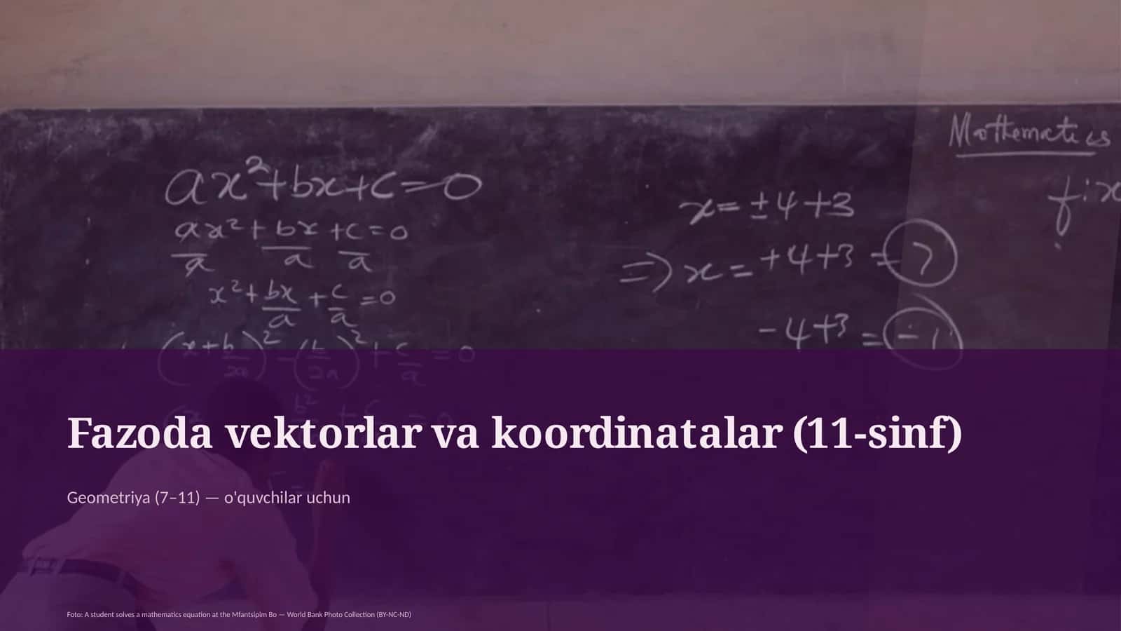 Fazoda vektorlar va koordinatalar (11-sinf) 1